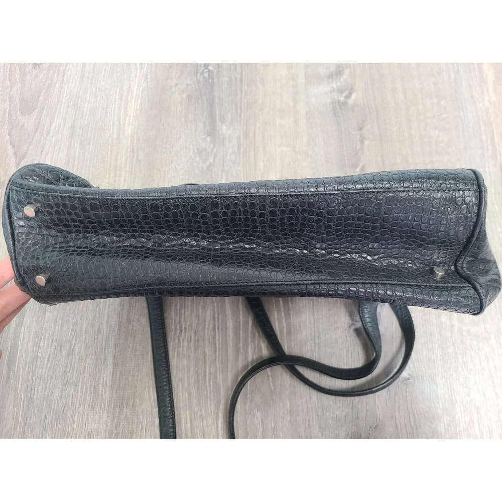 Smythson of Bond Street Alligator Leather Purse Black Suede Vintage Luxury‎ Euro